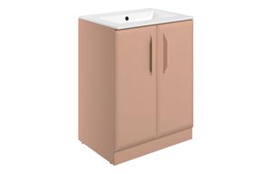 Stafford 615mm Floor Standing 2 Door Basin Unit w/1TH Basin - Matt Apricot